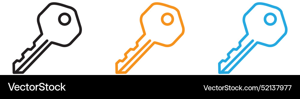 Door key logo set collection for web app ui Vector Image