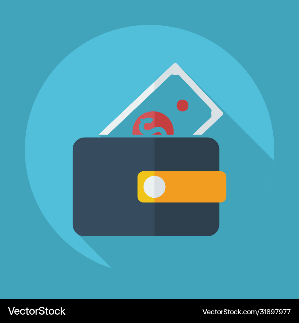 Flat modern design with shadow wallet Flat modern design with shadow wallet Vector Image
