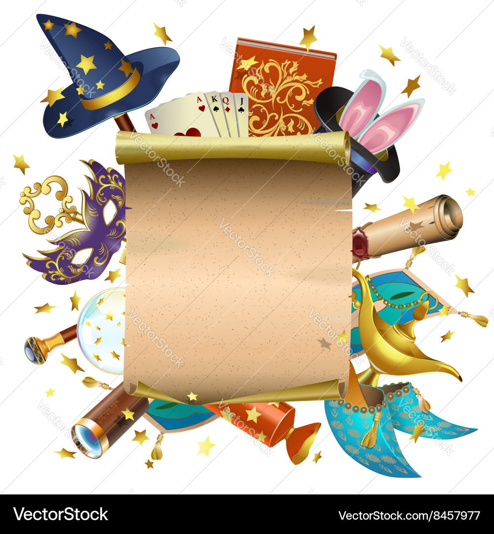 Magic concept with scroll vector image