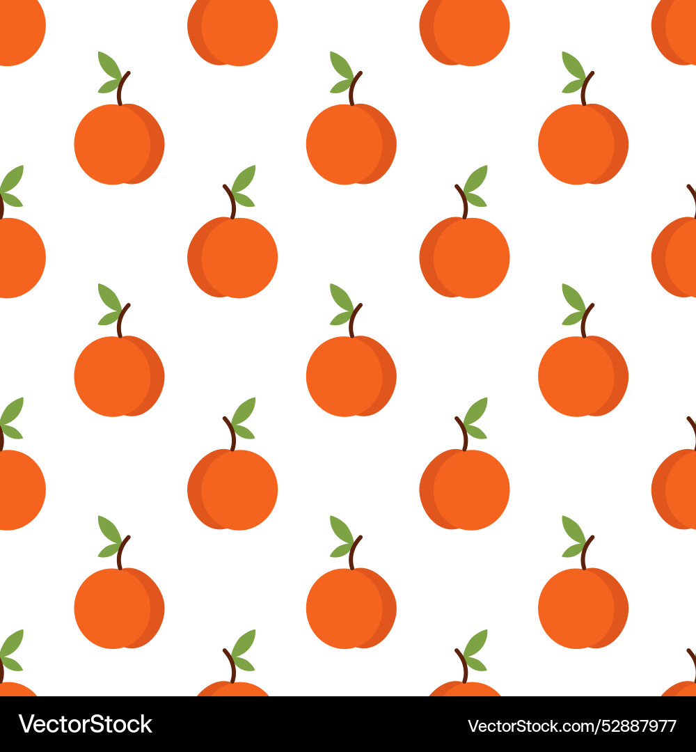 Seamless pattern with peach summer fruit Vector Image