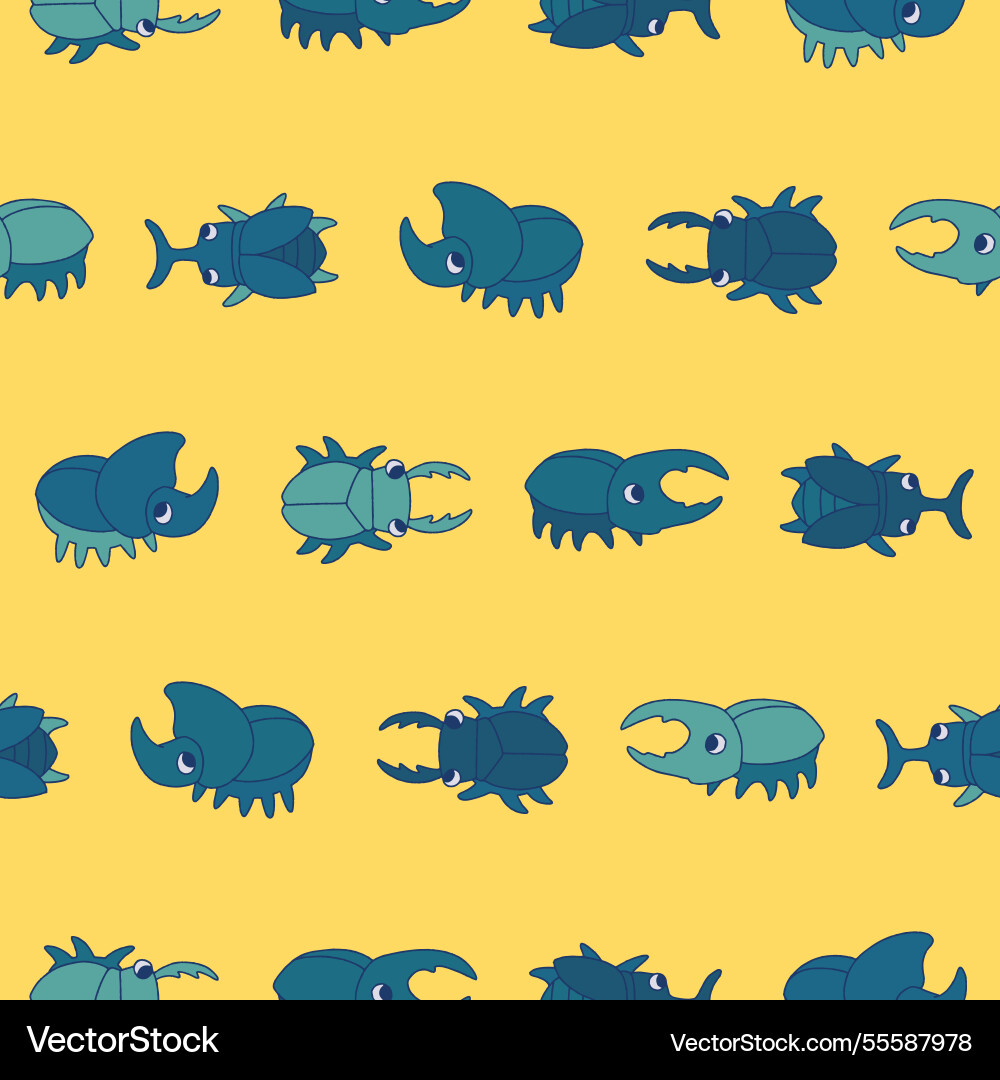 Beetle seamless pattern background for print Beetle seamless pattern background for print vector image