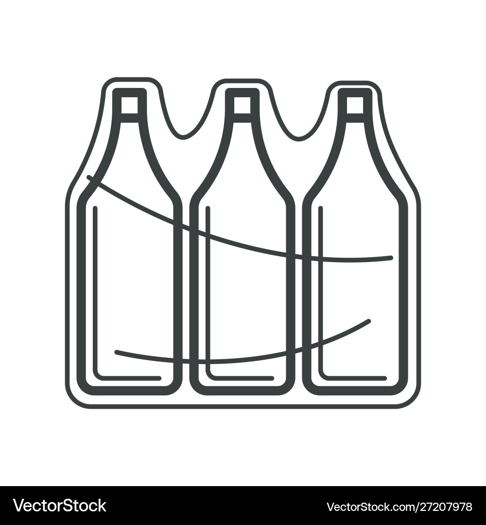 Bottles in pack plastic containers Bottles in pack plastic containers vector image