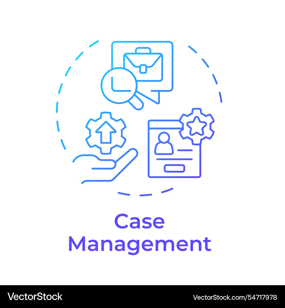 Case management blue gradient concept icon Case management blue gradient concept icon vector image