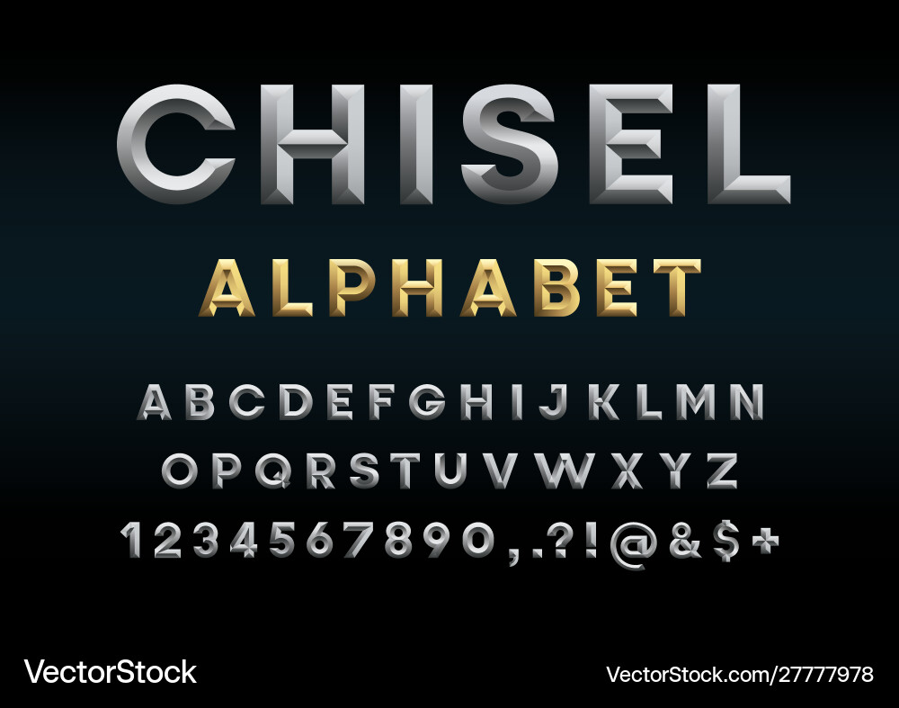 Chisel Lettering Font vector image