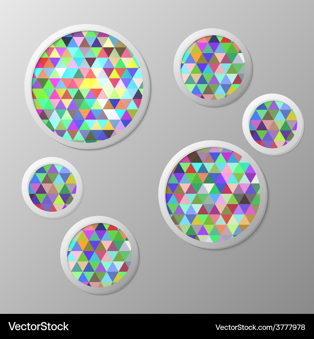 Circles with a triangle pattern on white Vector Image