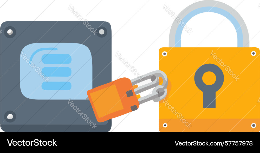 Cyber security access control icon network vector image