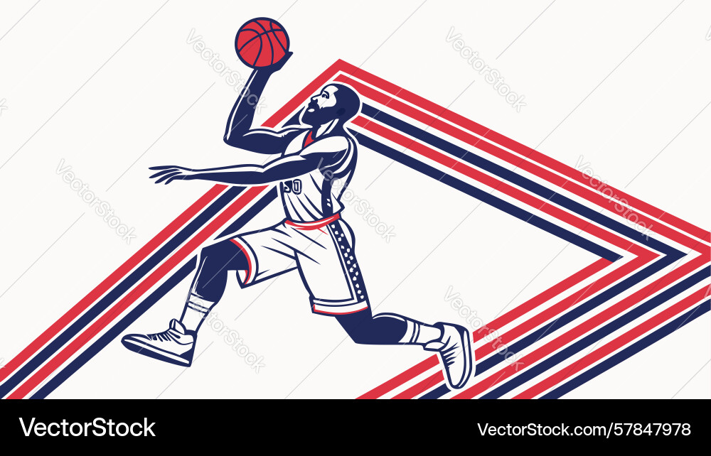 Dynamic basketball player in abstract style Vector Image