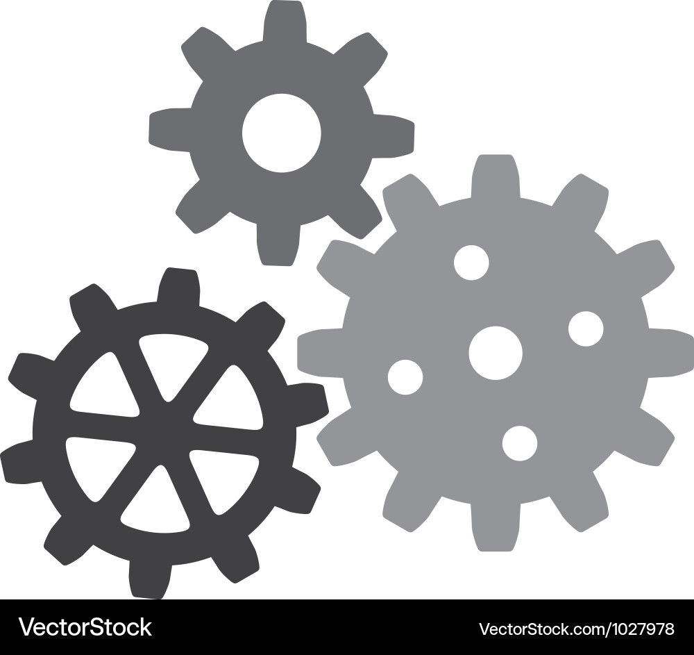 Growing gears Royalty Free Vector Image - VectorStock