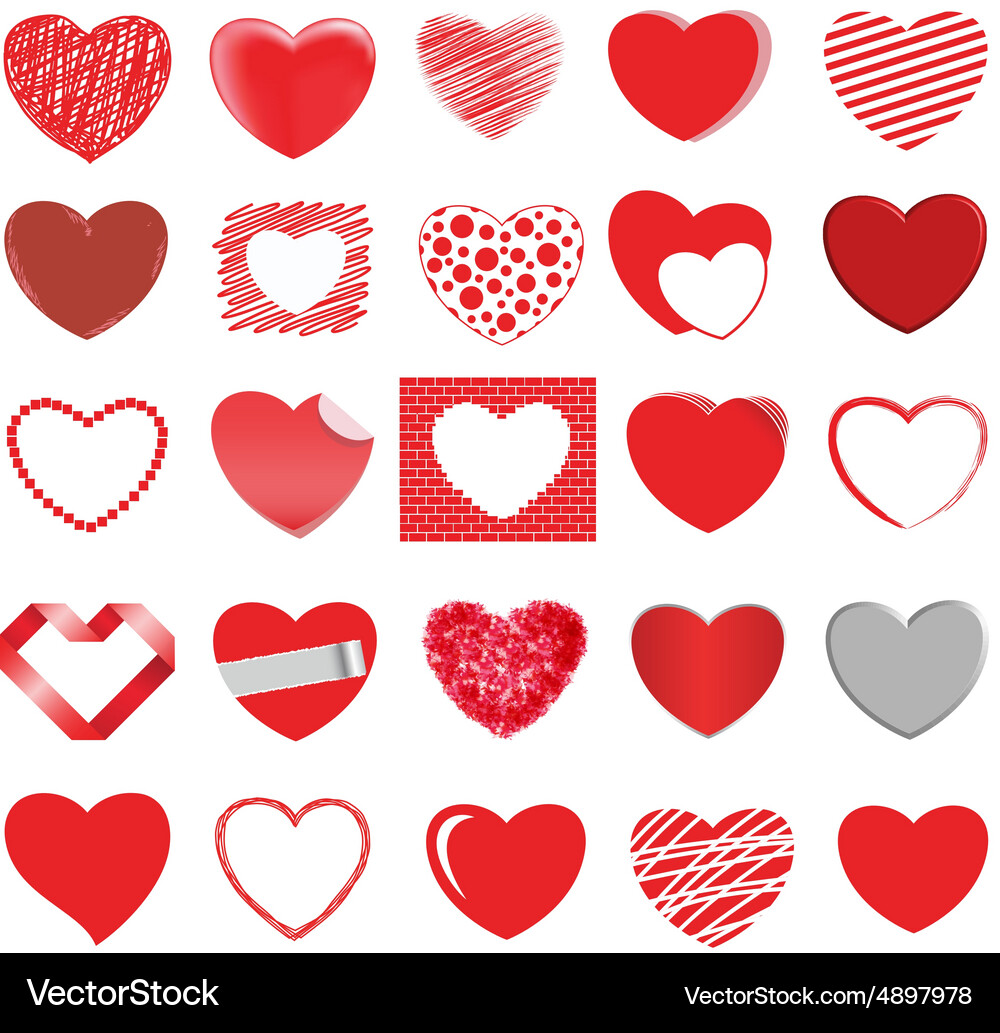 Heart style set 2 Vector Image