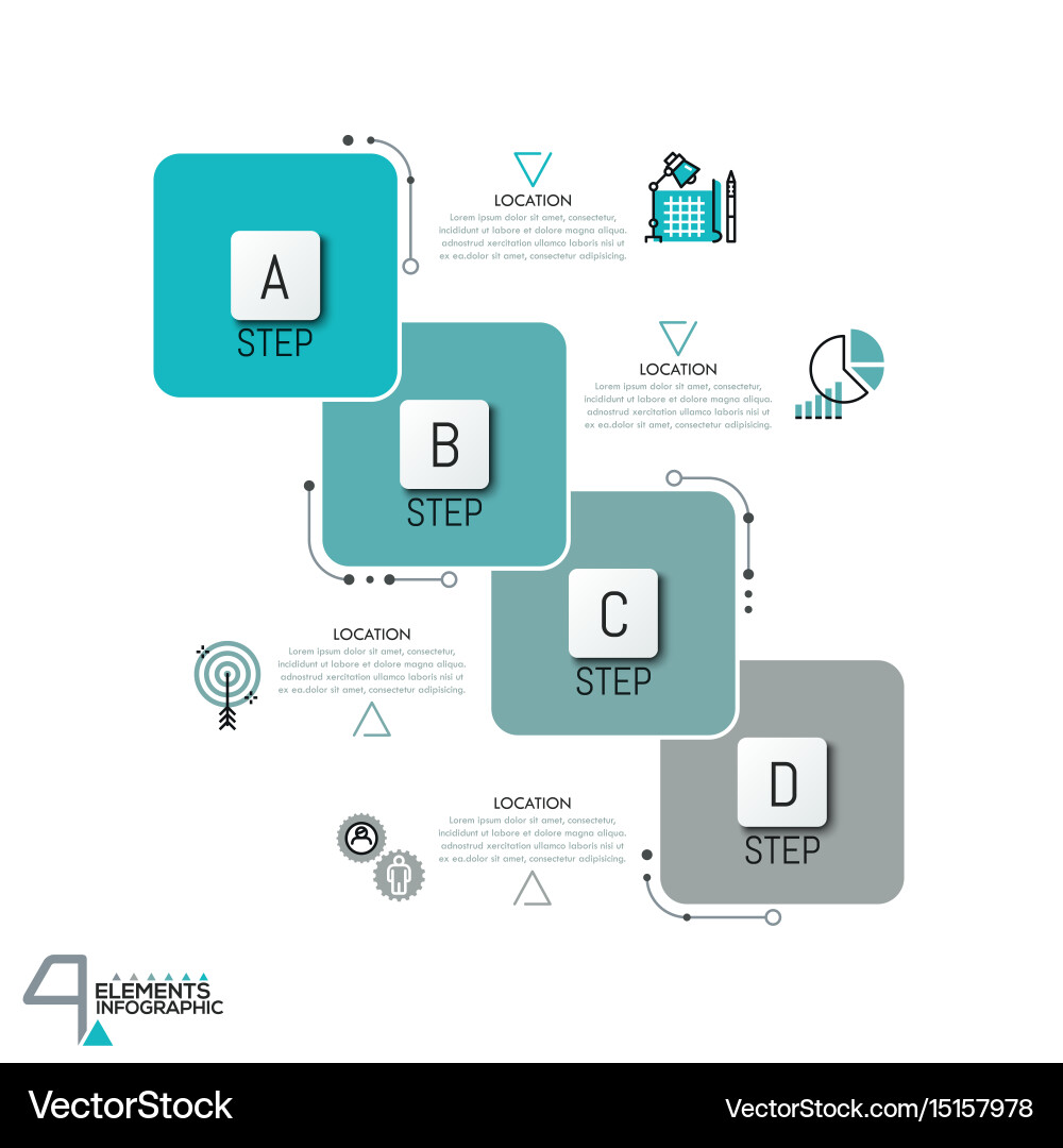 Overlapping Squared Steps Template vector image