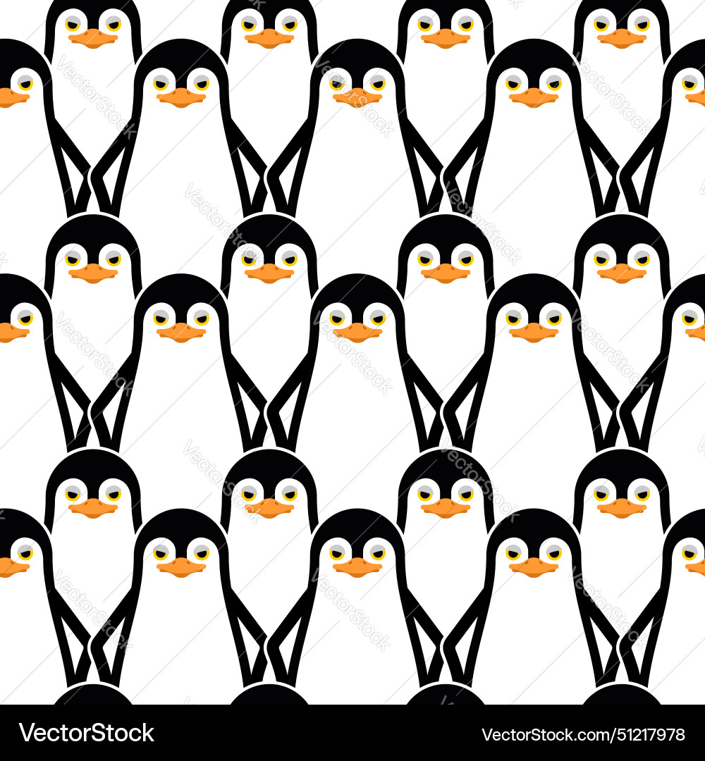 Penguin pattern seamless flightless seabird Vector Image