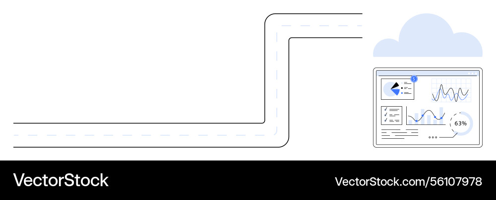 Roadmap progressing toward data dashboard Roadmap progressing toward data dashboard vector image