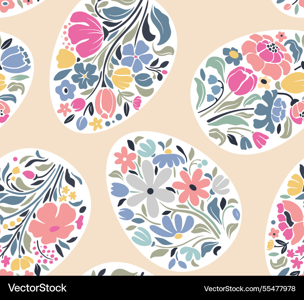 Seamless pattern floral easter spring Vector Image