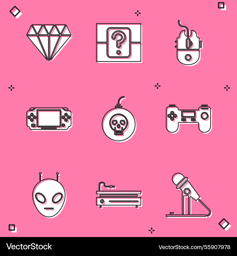 Set diamond mystery or random box computer mouse Set diamond mystery or random box computer mouse vector image