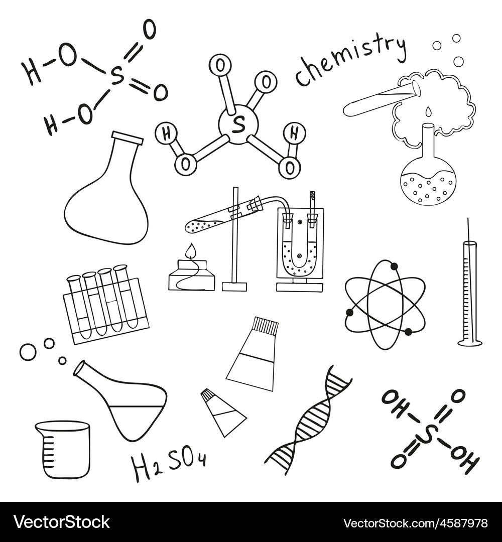 Sketch of science doddle elements Vector Image