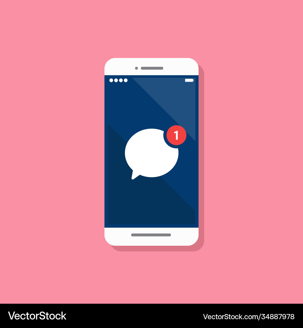 Smartphone Message Notification Vector Image