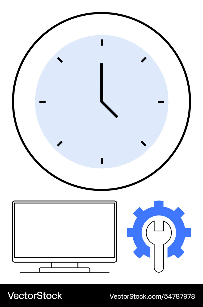 White clock with black hands blank computer White clock with black hands blank computer vector image