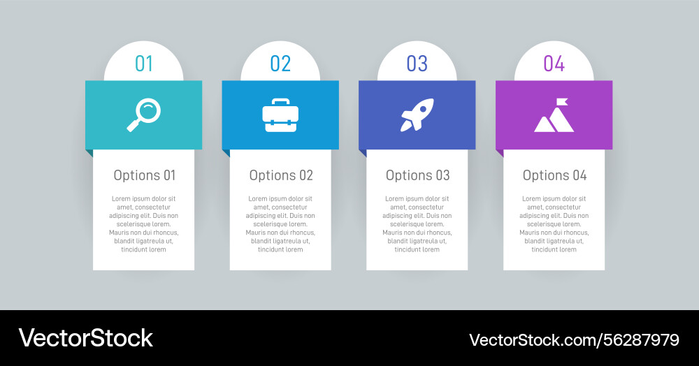 Horizontal progress bar featuring 4 arrow-shaped Horizontal progress bar featuring 4 arrow-shaped vector image