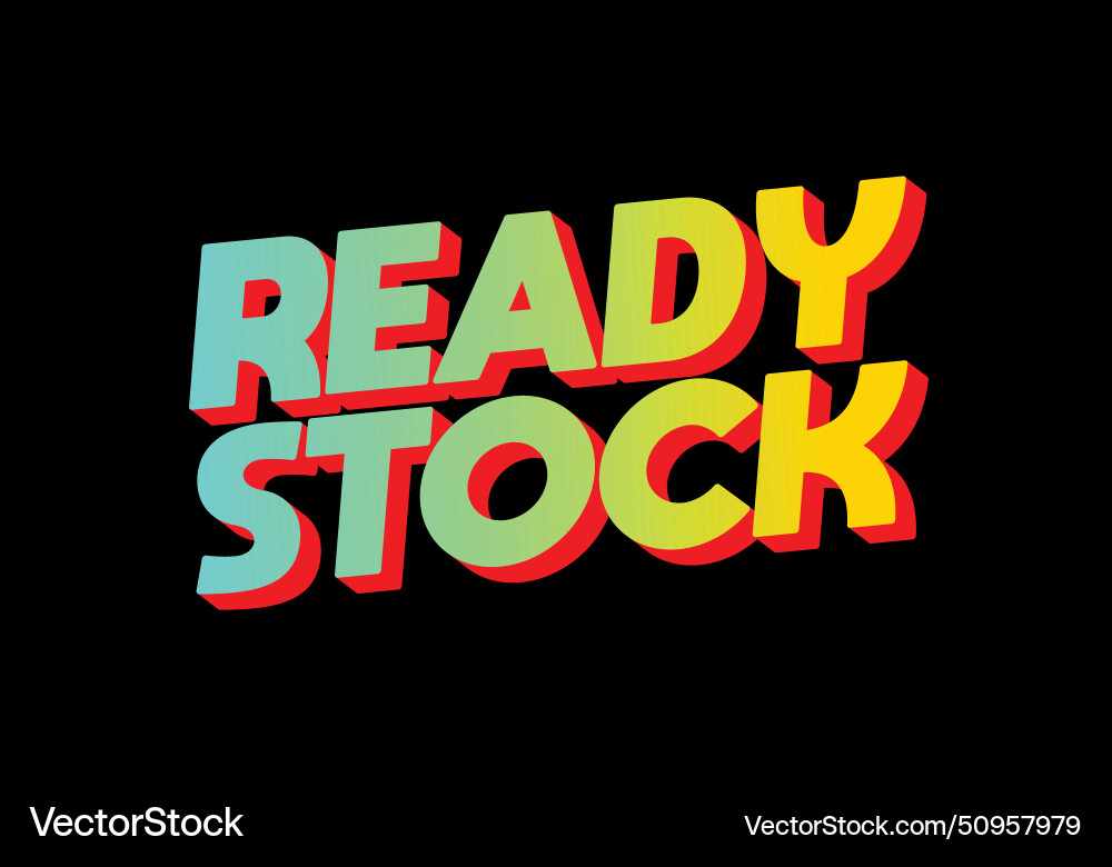 Ready stock text effect in 3d look with eye Vector Image