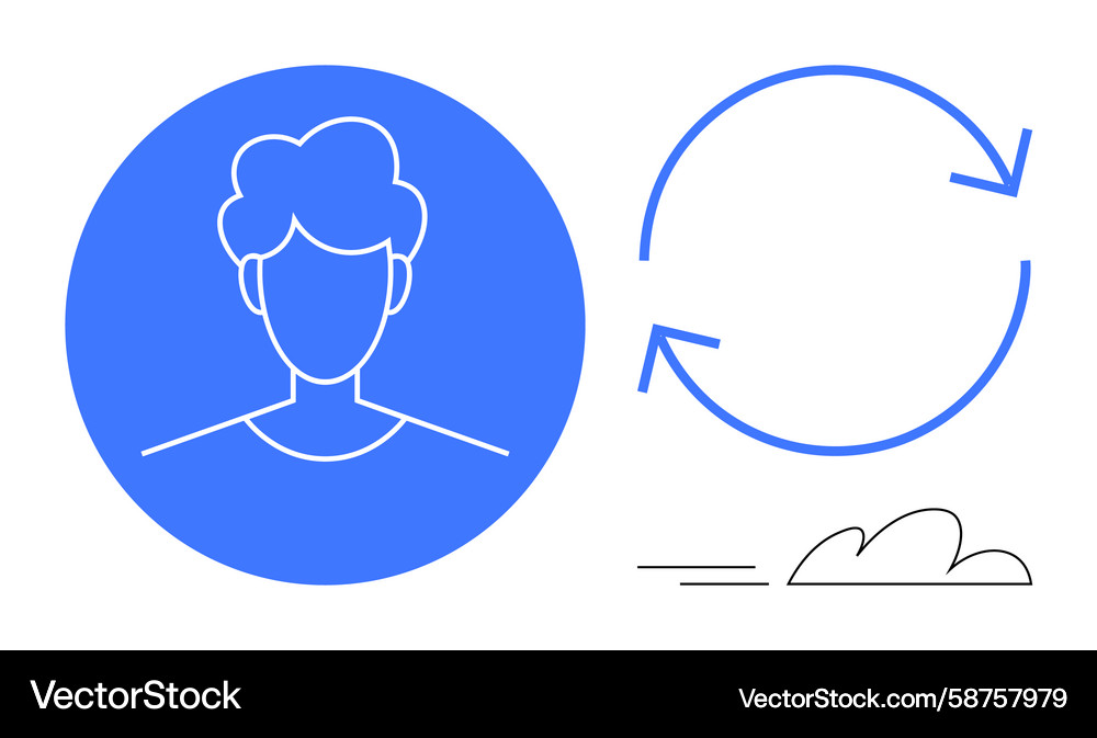 User Data Sync & Cloud Profile Vector Image