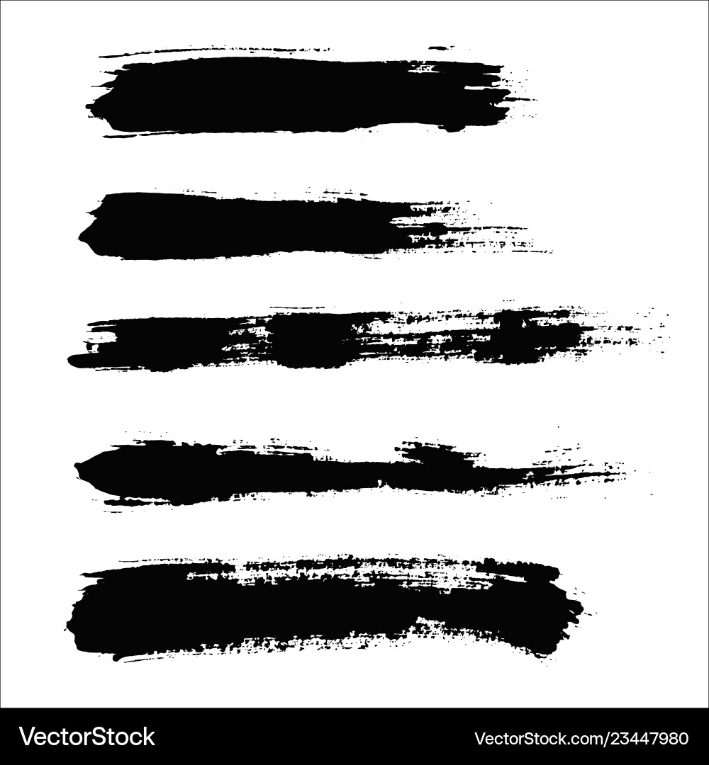 Brush strokes set painted isolated objects Brush strokes set painted isolated objects vector image