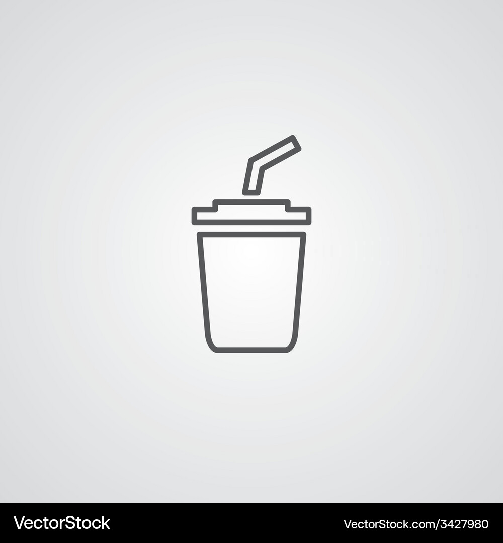 Coffee outline symbol dark on white background Vector Image