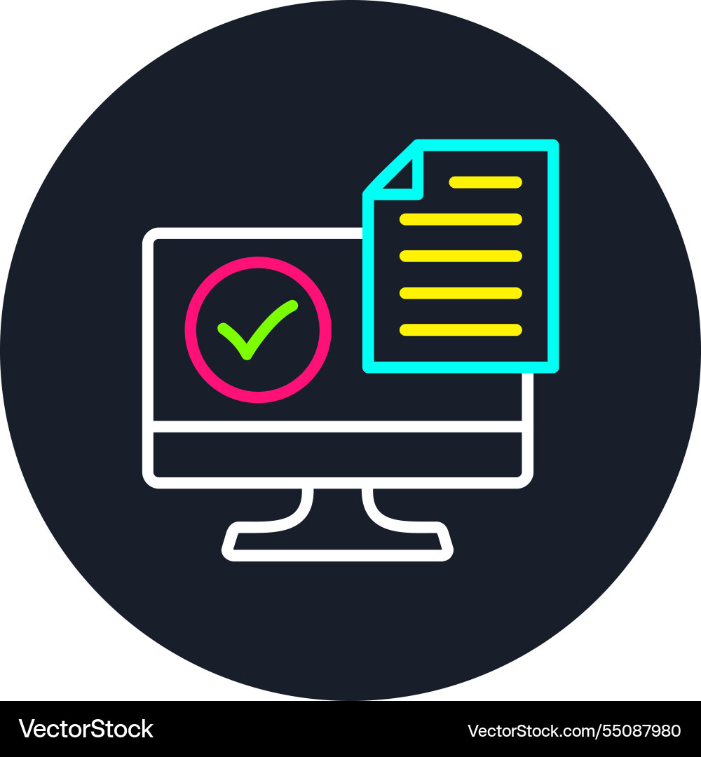 Computer line multi color icon Vector Image