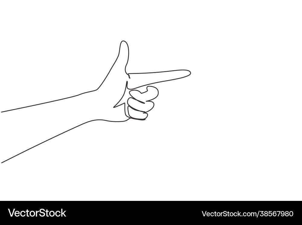 Kontinuierliche eine Linie Zeichnung Hand machen Pistole Kontinuierliche eine Linie Zeichnung Hand machen Pistole vektorbild