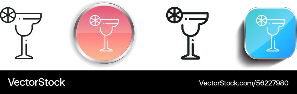 Margarita icon thin linear regular and button vector image