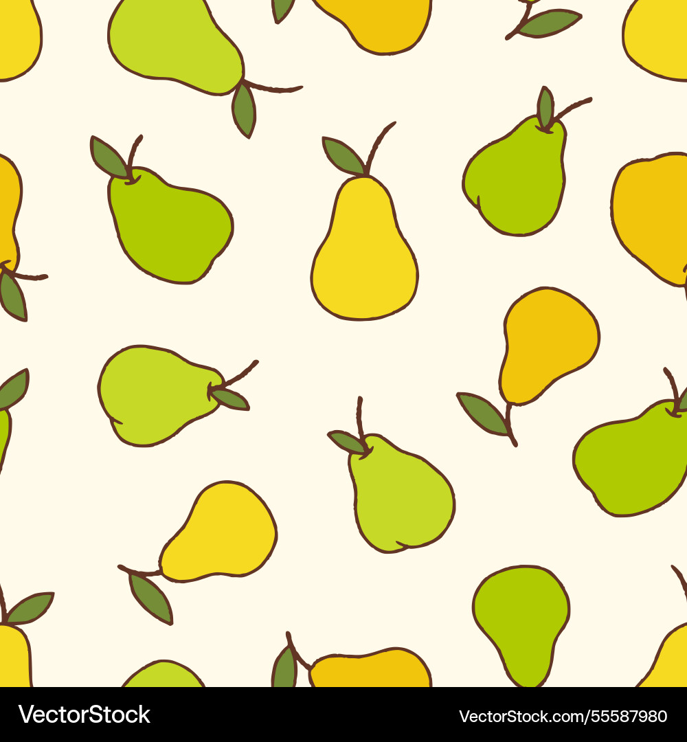 Pear seamless pattern background for surface vector image