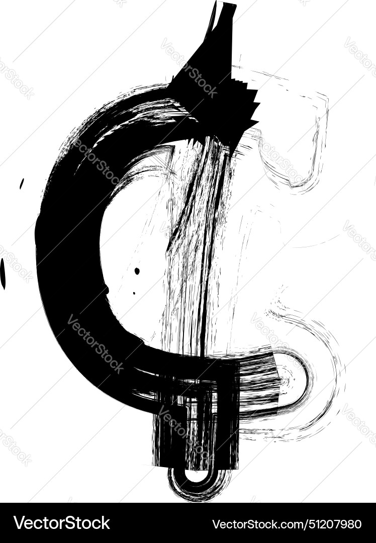 Textured font with an eroded rough letterpress Vector Image