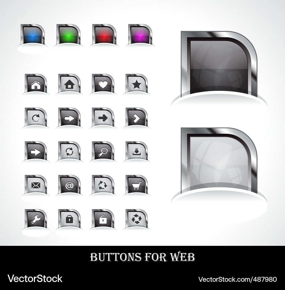 Web buttons pack Vector Image