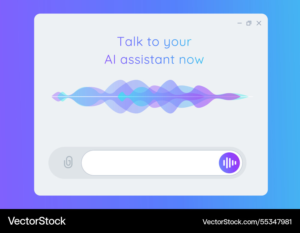 Ai virtual assistant speech to text with waveform Ai virtual assistant speech to text with waveform vector image