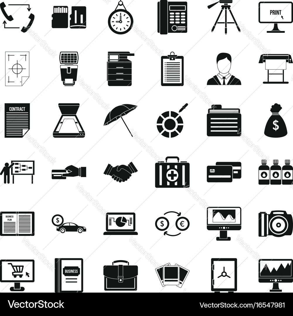 Building department icons set simple style Vector Image