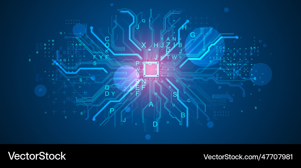 Cpu concept circuit board technology background vector image