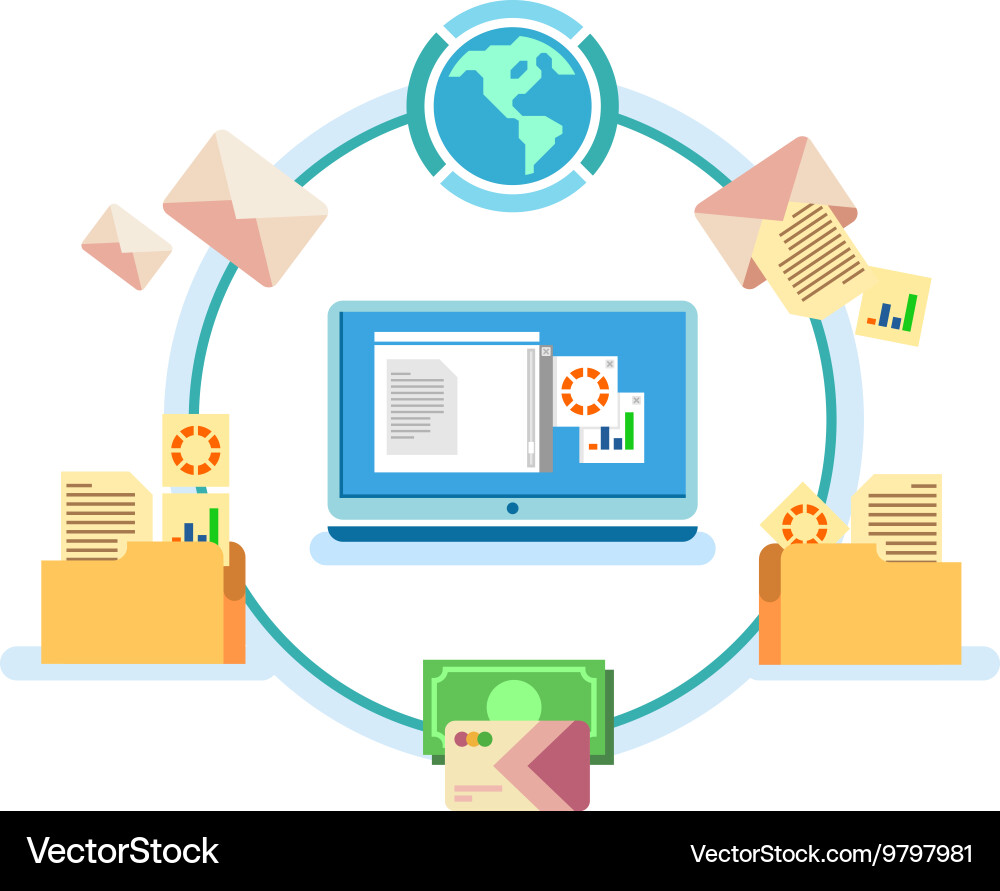 Digital Document & Data Management vector image