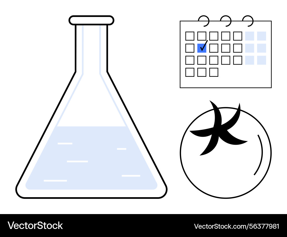 Laboratory flask with liquid calendar Laboratory flask with liquid calendar vector image