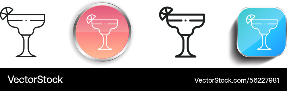 Margarita icon thin linear regular and button vector image