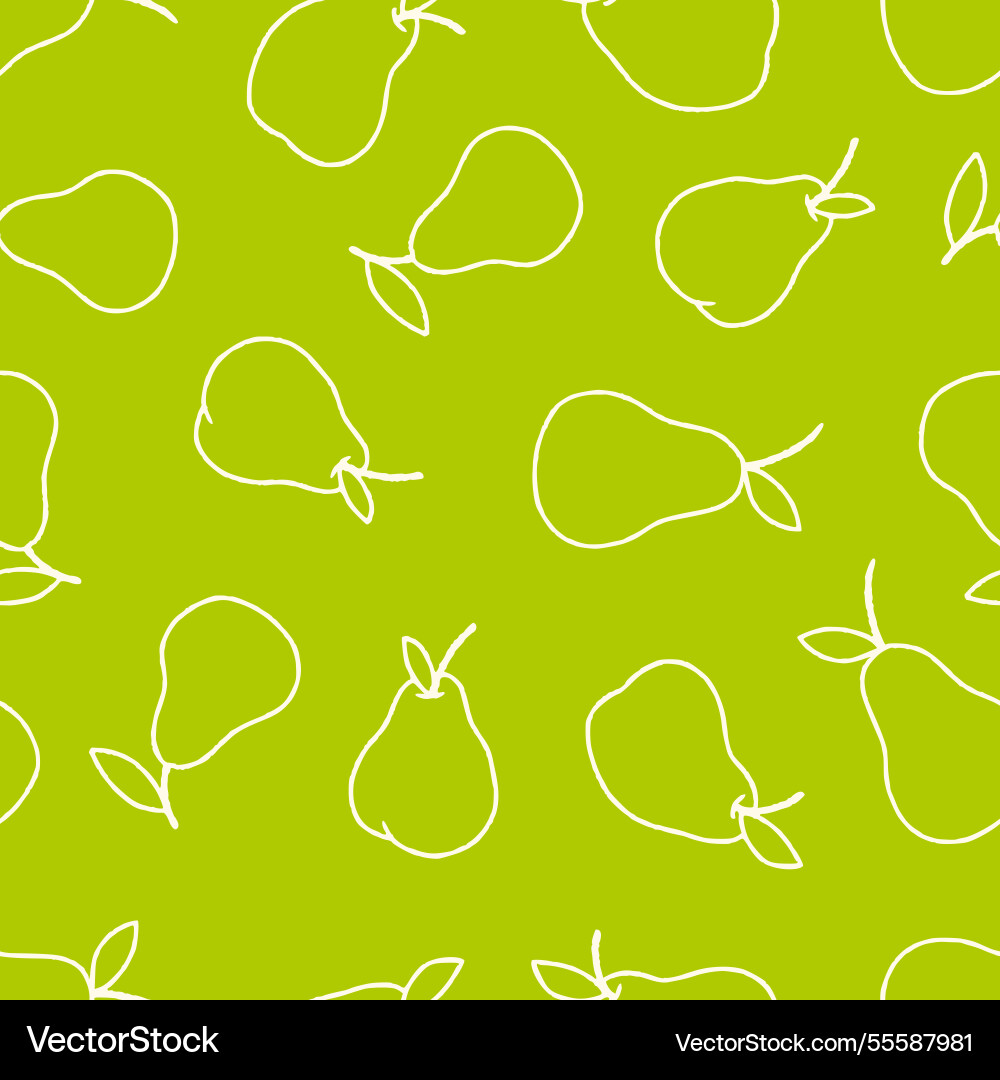 Outline pear seamless pattern background Outline pear seamless pattern background vector image