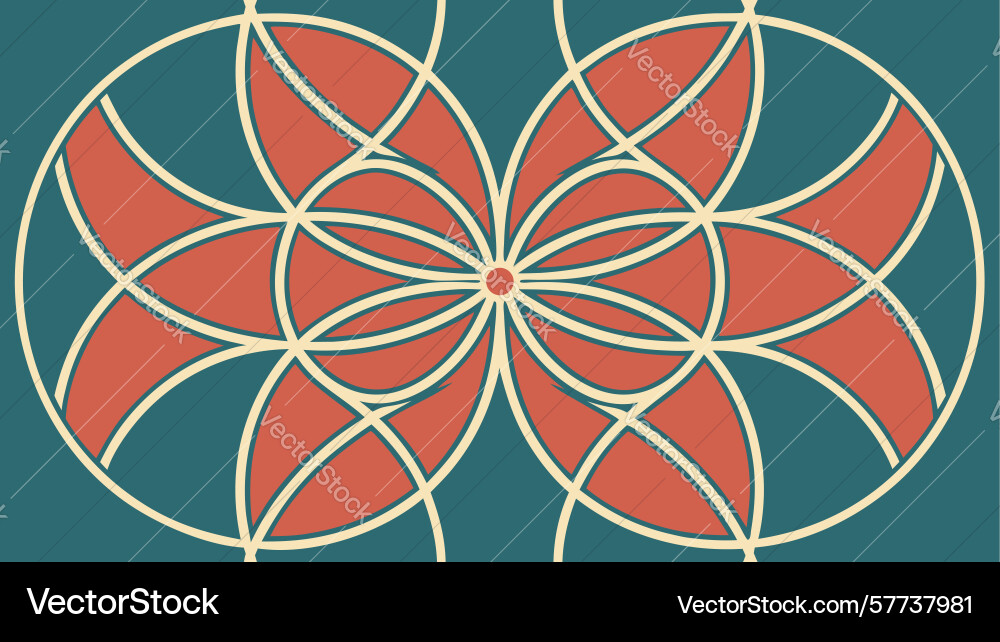 Seamless circular geometric abstract pattern vector image