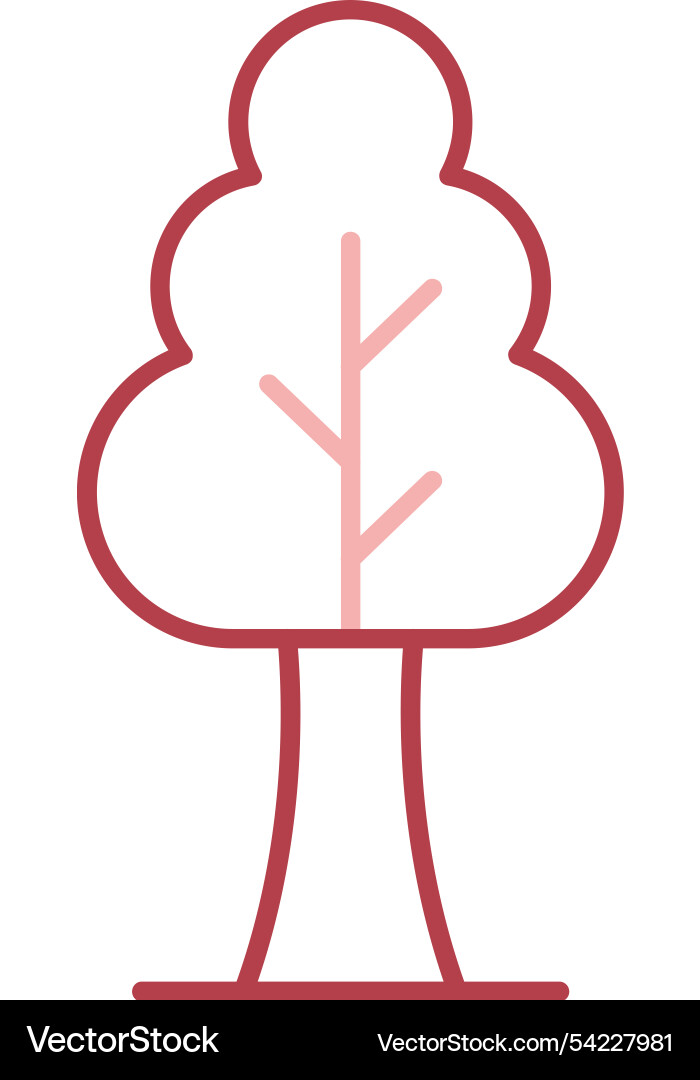Tree line fill icon Vector Image