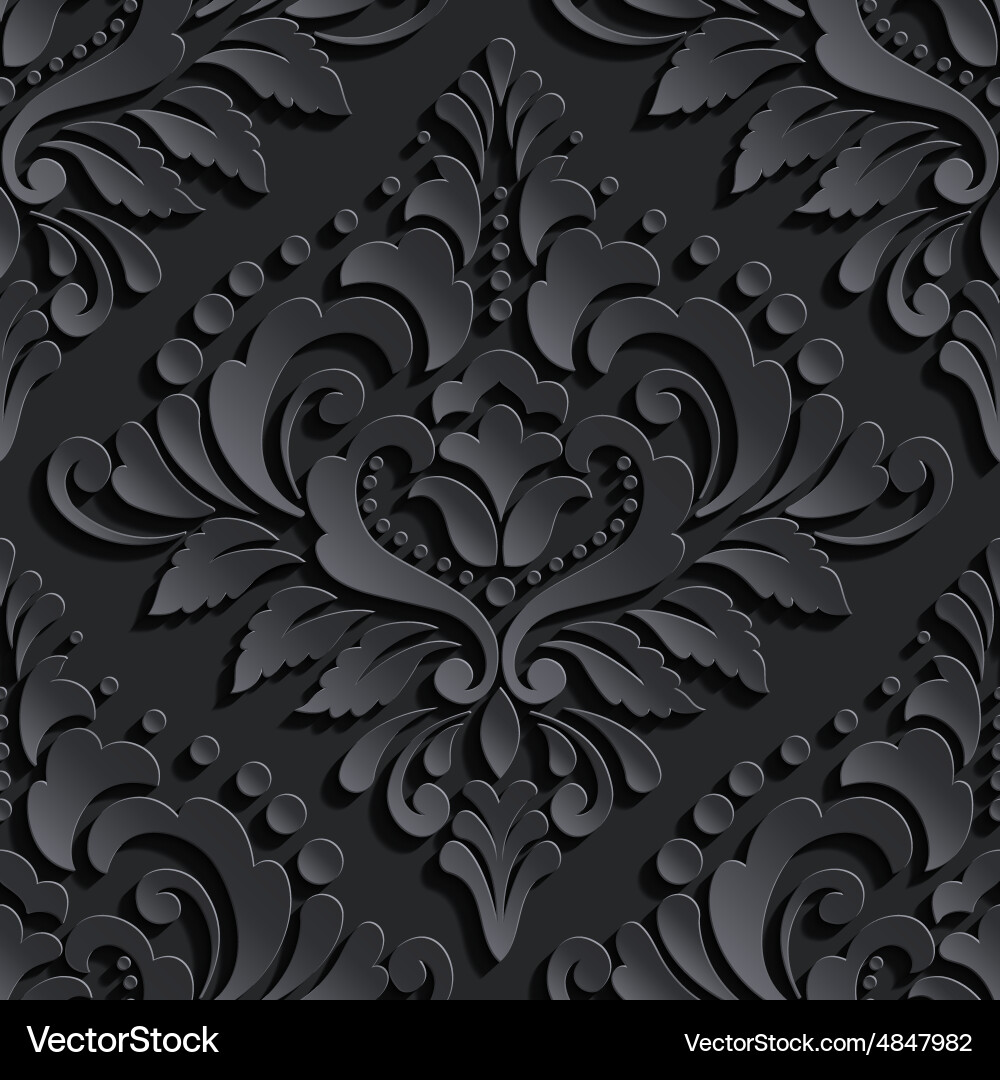 Dark Damask Muster Element vektorbild