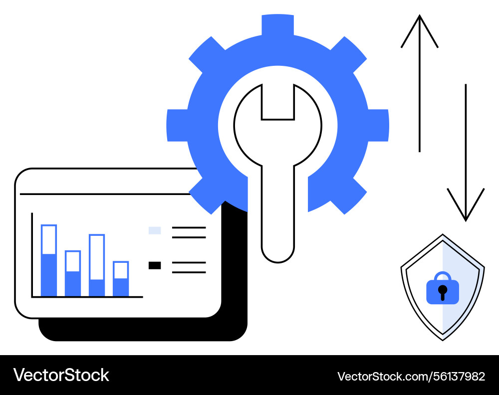 Data analysis with analytics chart security Data analysis with analytics chart security vector image