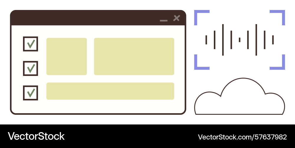 Digital task management interface with cloud Digital task management interface with cloud vector image