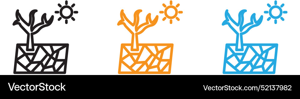 Drought logo set collection for web app ui Vector Image