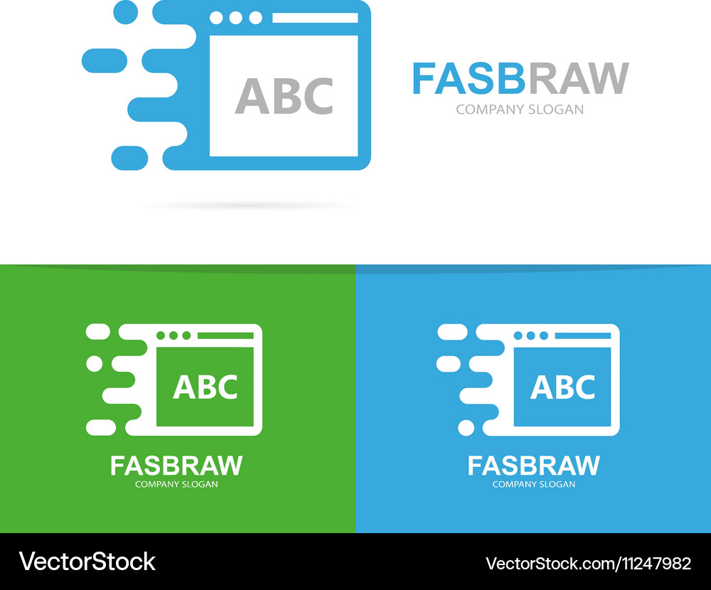 Fast browser logo combination speed web Vector Image