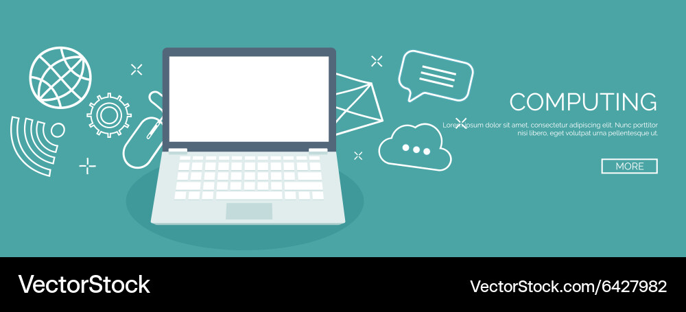 Flat background computing vector image