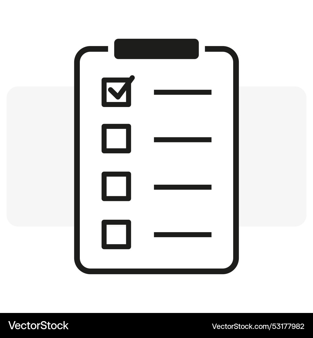 Flat checklist for report design checkmark icon Flat checklist for report design checkmark icon vector image