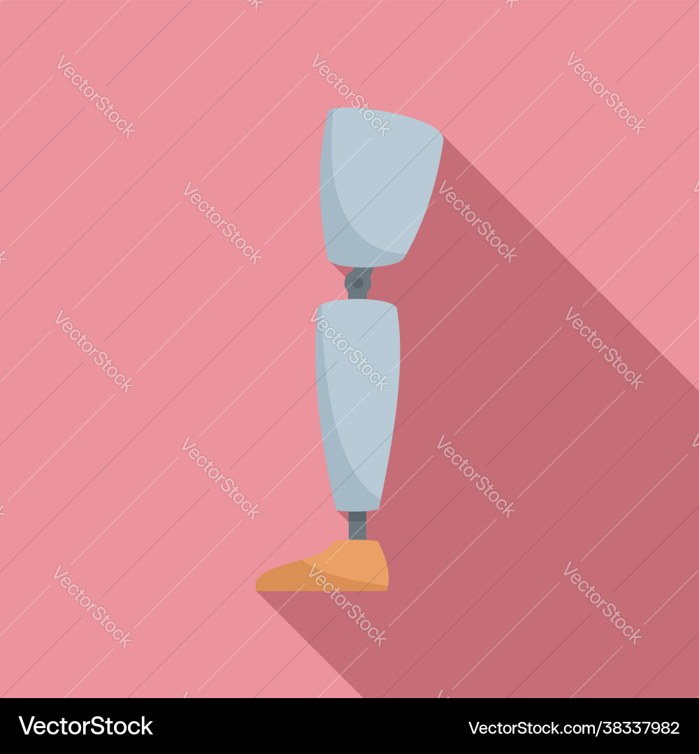 Metal prosthetic leg icon flat style Metal prosthetic leg icon flat style vector image