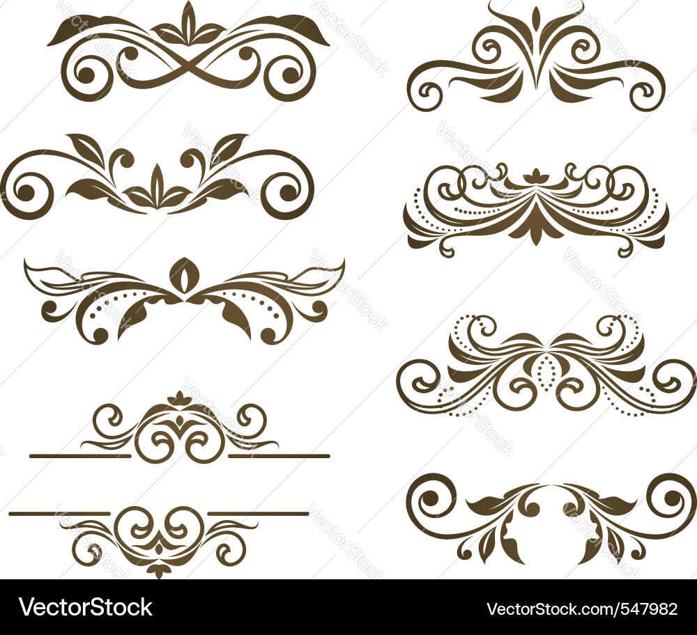 Ornate Floral Swirls vector image